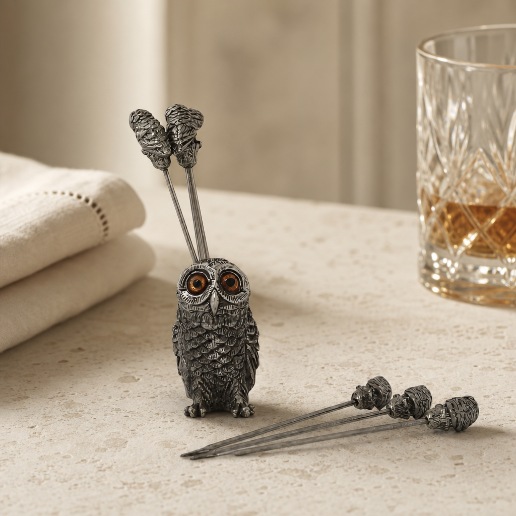 Owl Cheese Pick Set 3