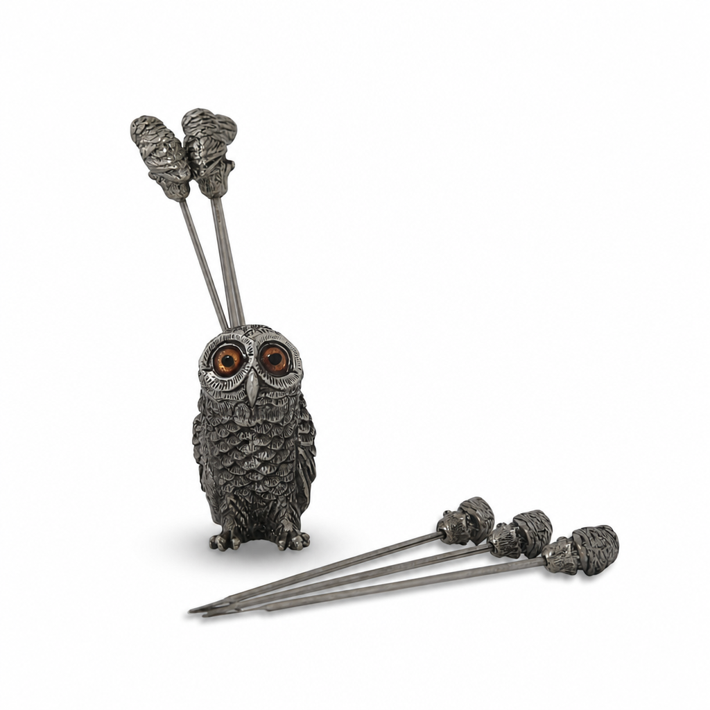 Owl Cheese Pick Set 8
