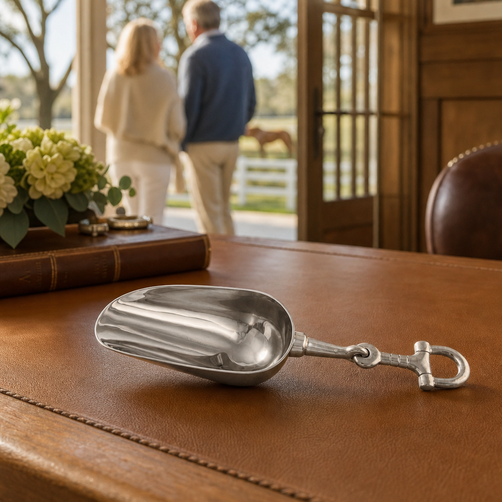 Equestrian Horse Bit Pewter Handle Ice Scoop 7