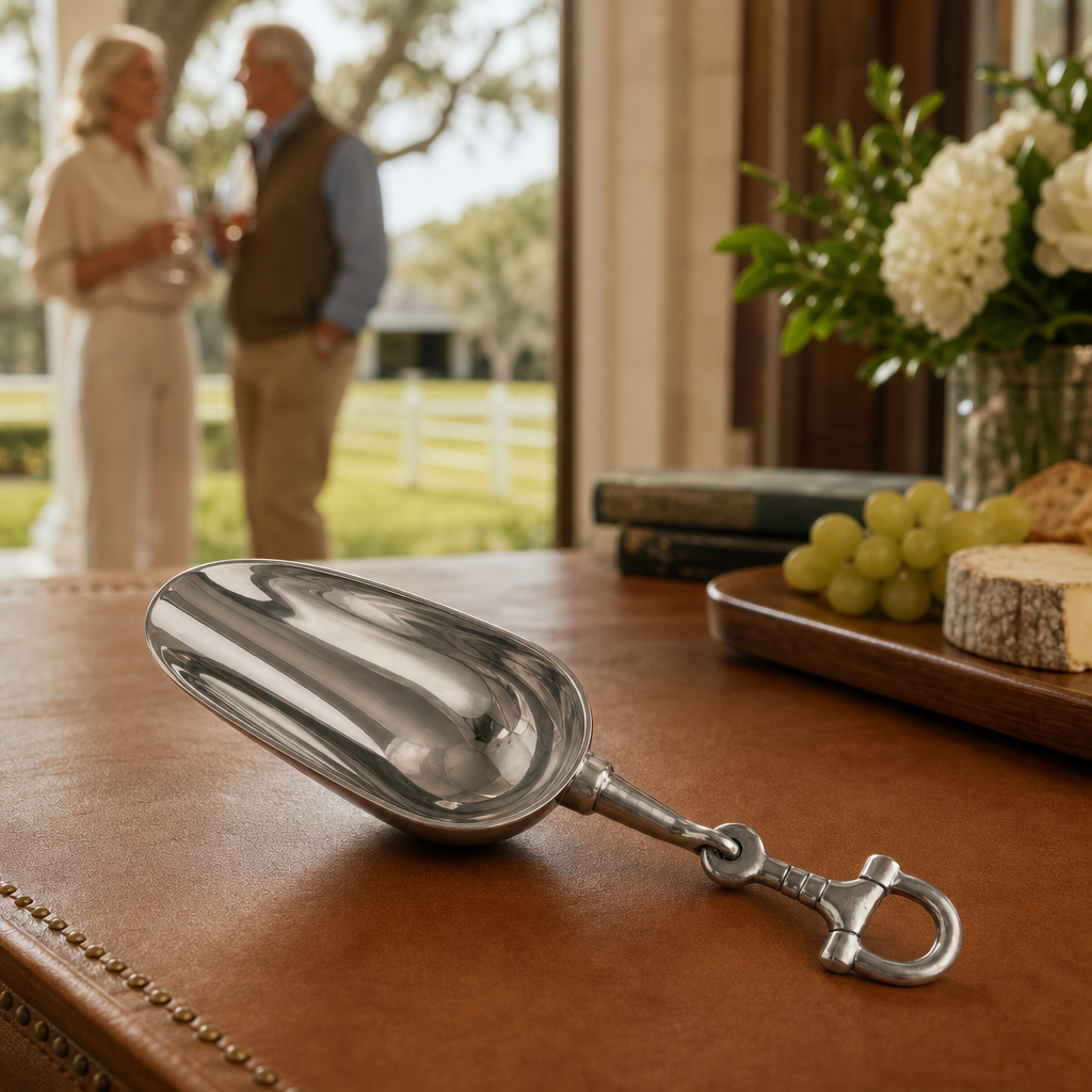 Equestrian Horse Bit Pewter Handle Ice Scoop 9