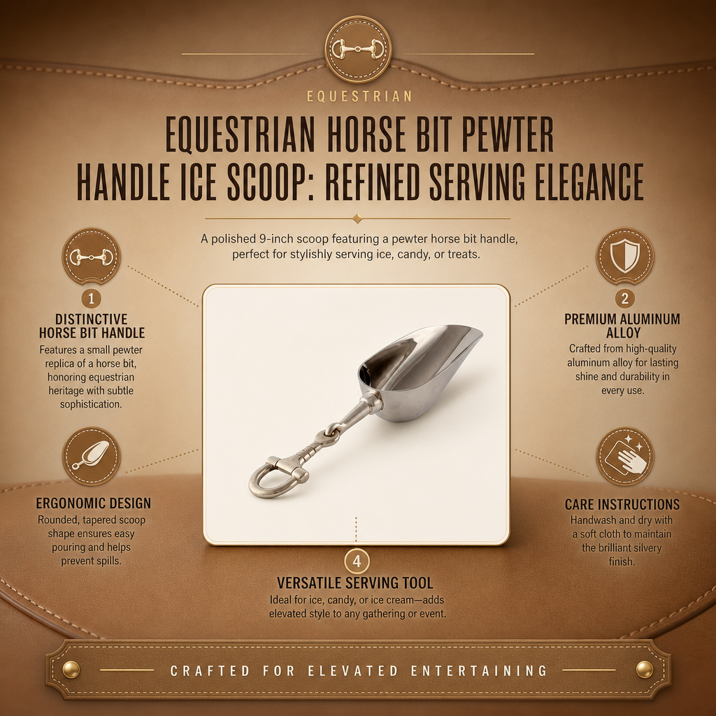 Equestrian Horse Bit Pewter Handle Ice Scoop 12