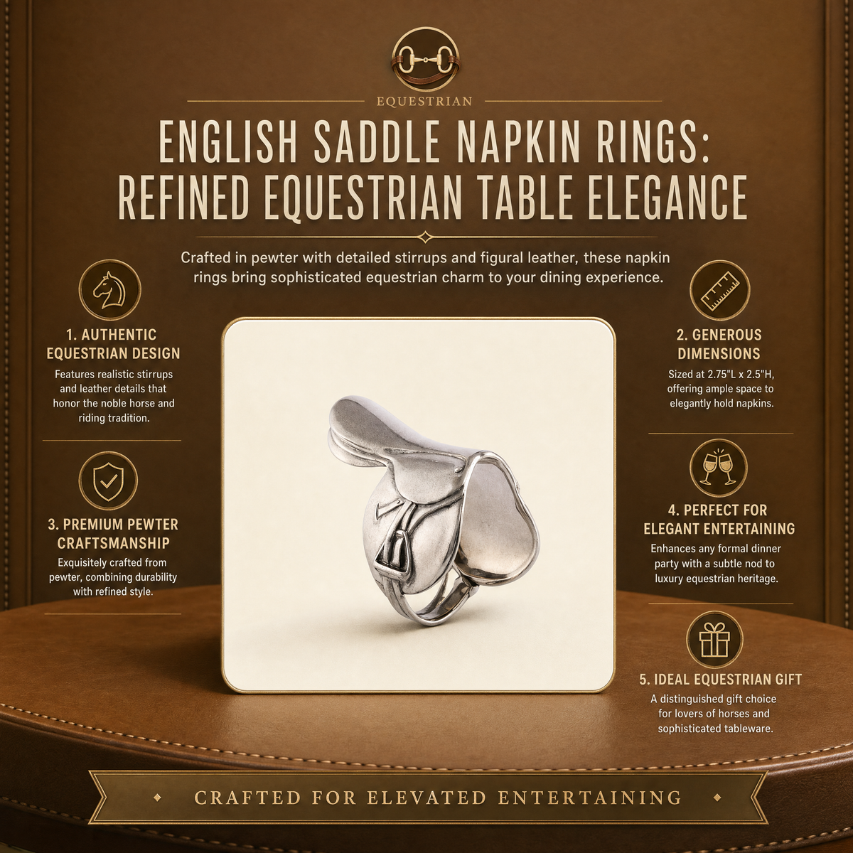 English Saddle Napkin Rings 11