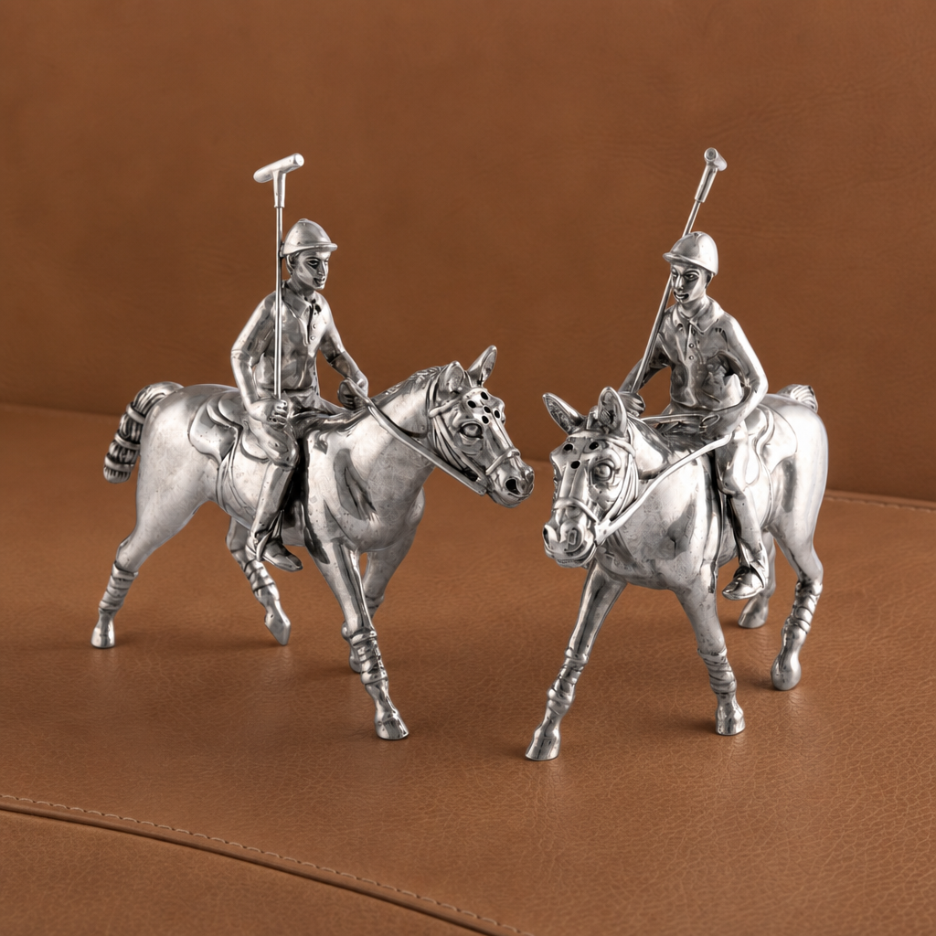 Pewter Polo Player Salt & Pepper Set 1