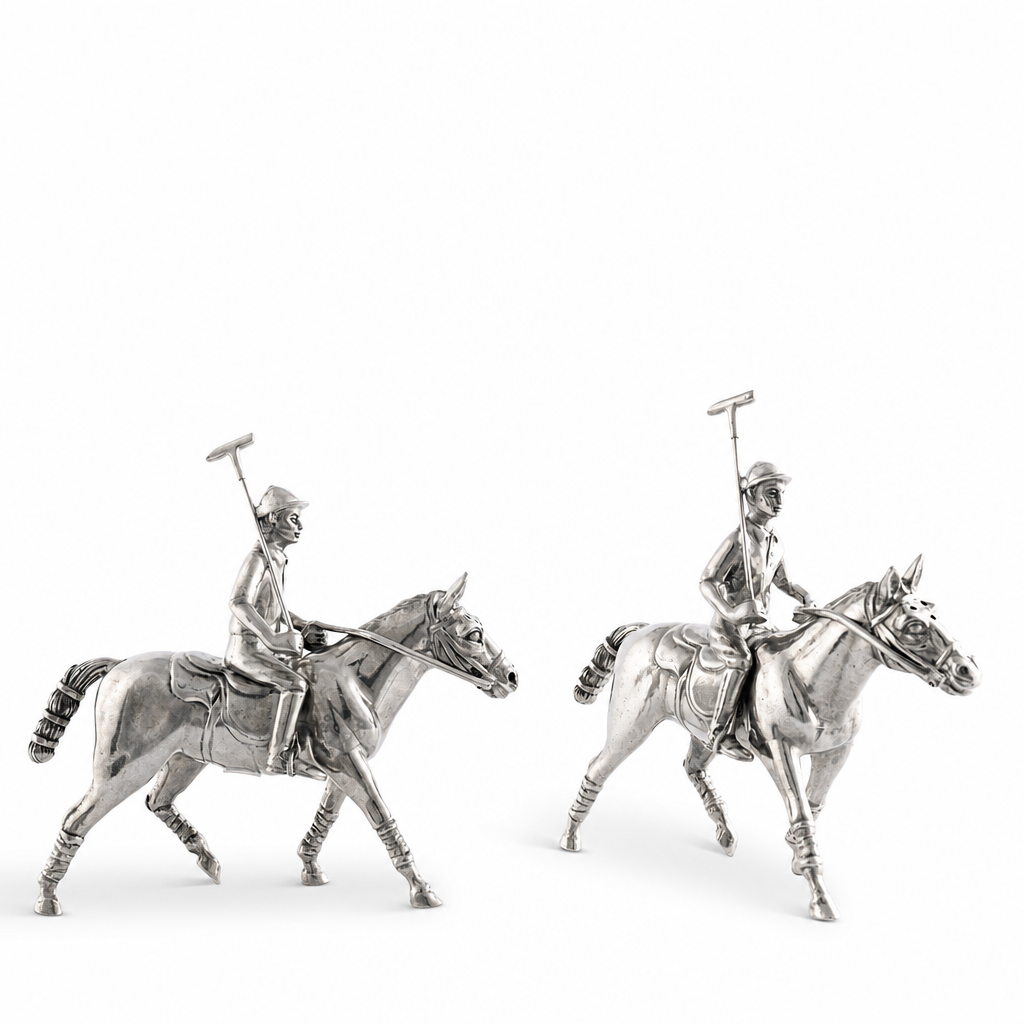 Pewter Polo Player Salt & Pepper Set 10