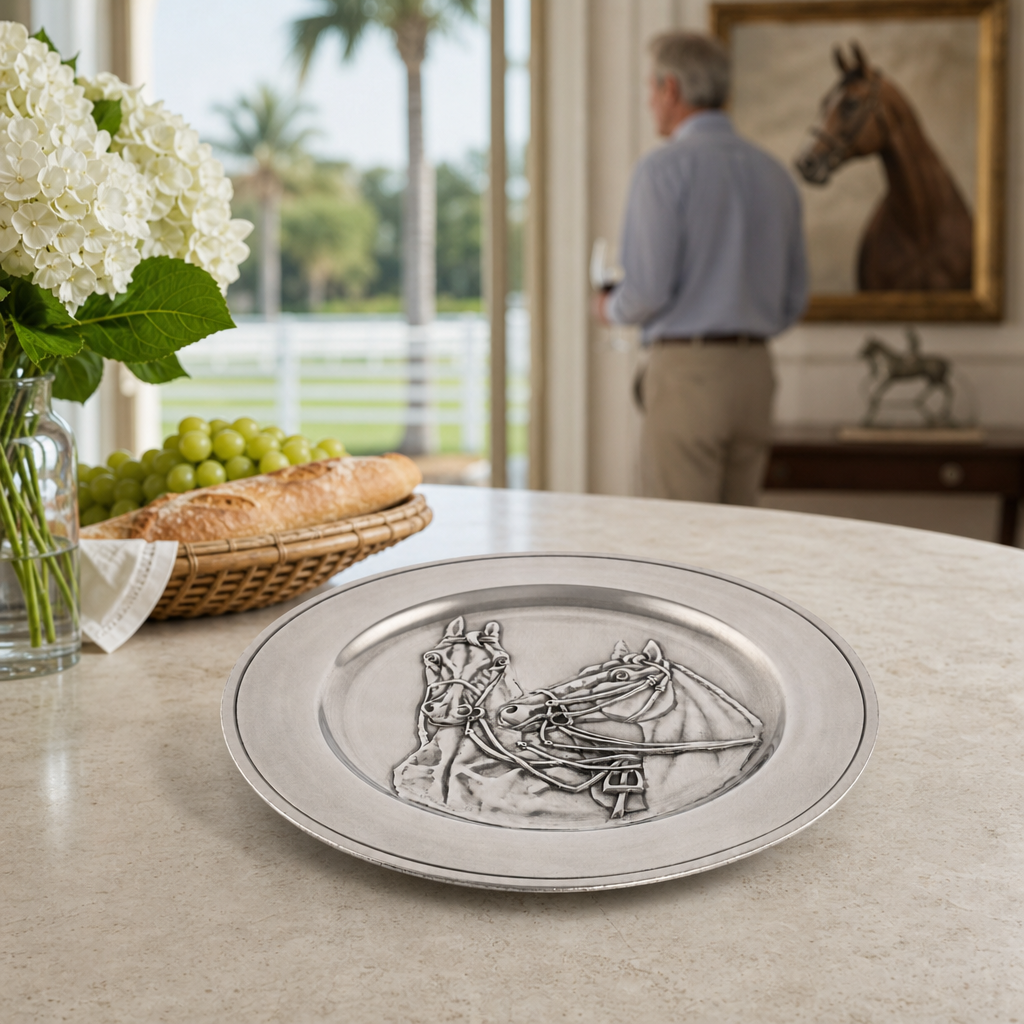 Pewter Thoroughbred Horse Charger 3