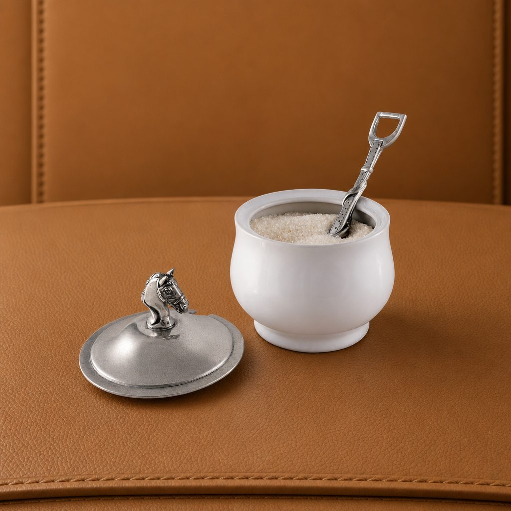 Equestrian Sugar Bowl and Spoon 3