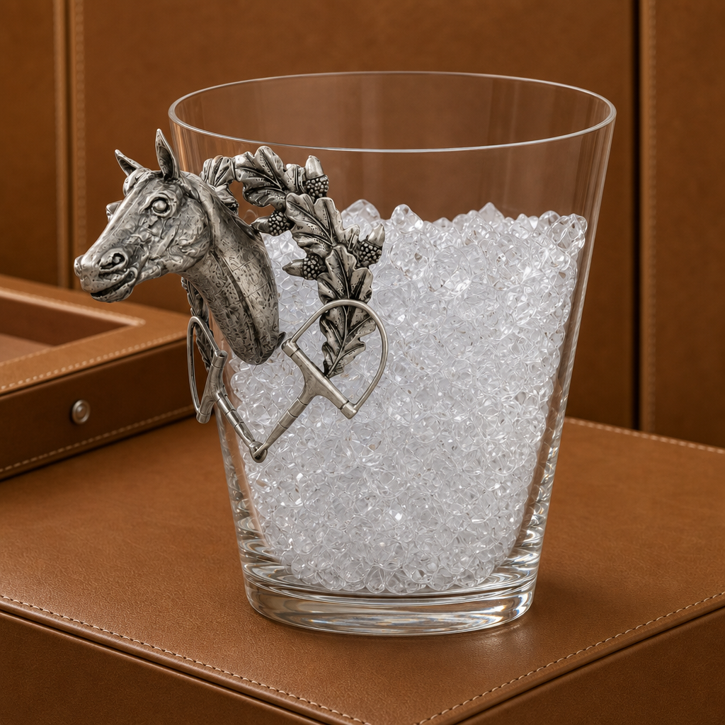 Horse Head Glass Ice Bucket 1