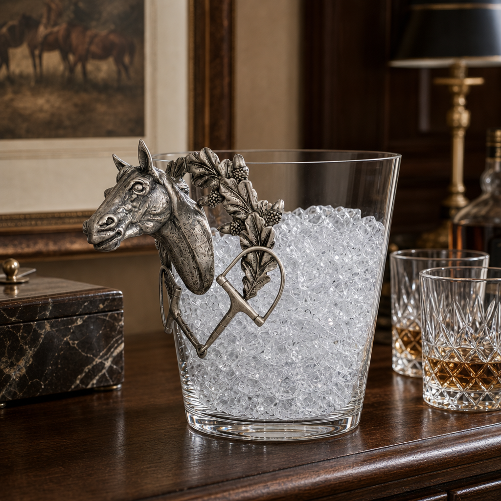 Horse Head Glass Ice Bucket 2