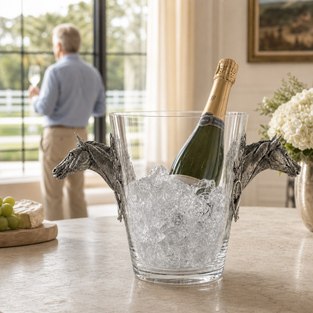 Horse Head Glass Ice Bucket 7