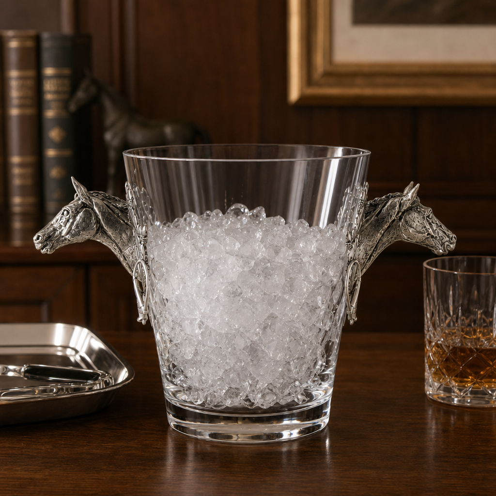 Horse Head Glass Ice Bucket 1