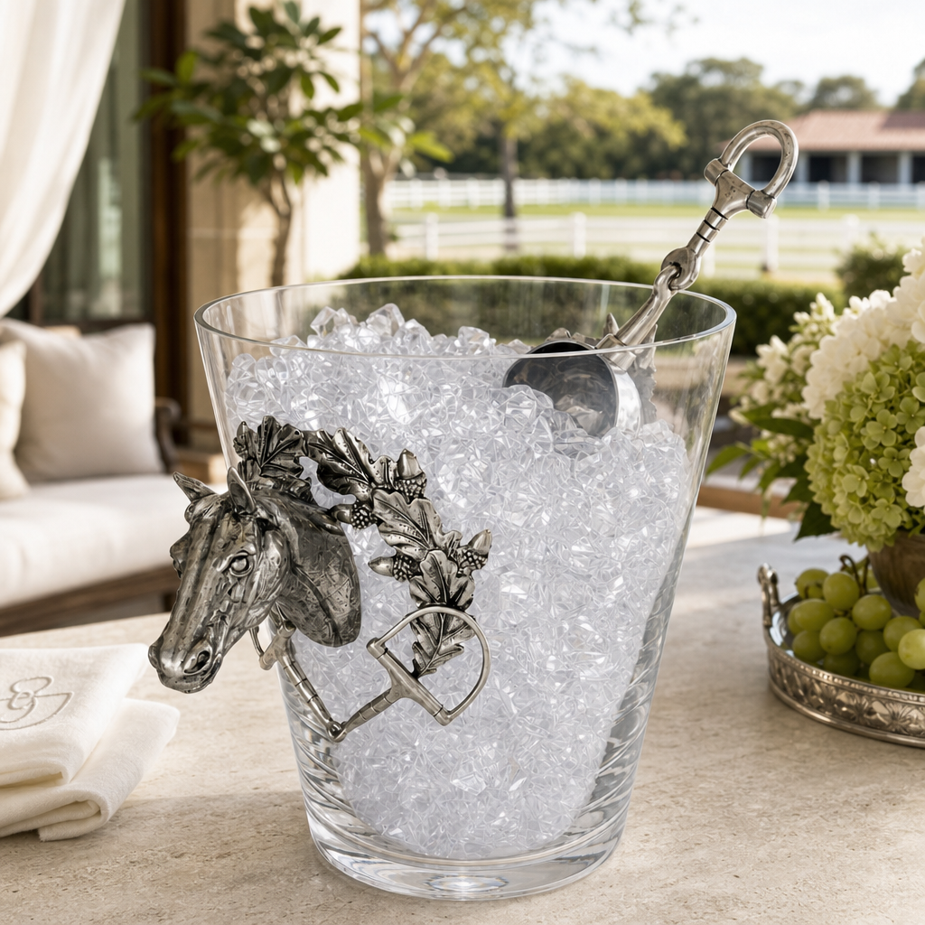 Horse Head Glass Ice Bucket 9