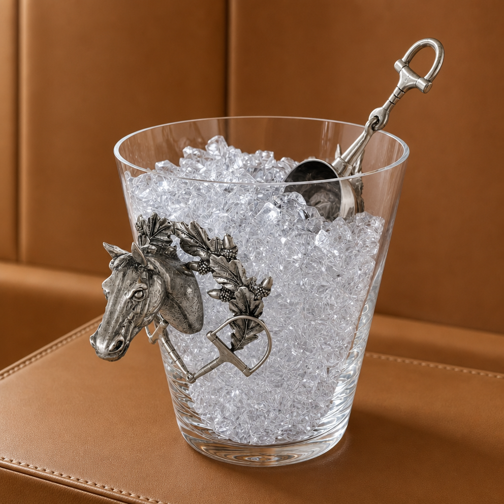 Horse Head Glass Ice Bucket 5