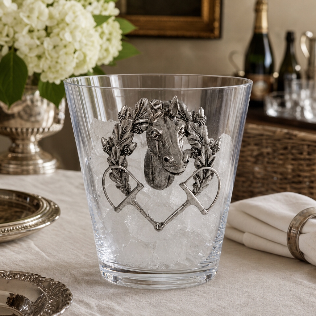 Horse Head Glass Ice Bucket 9