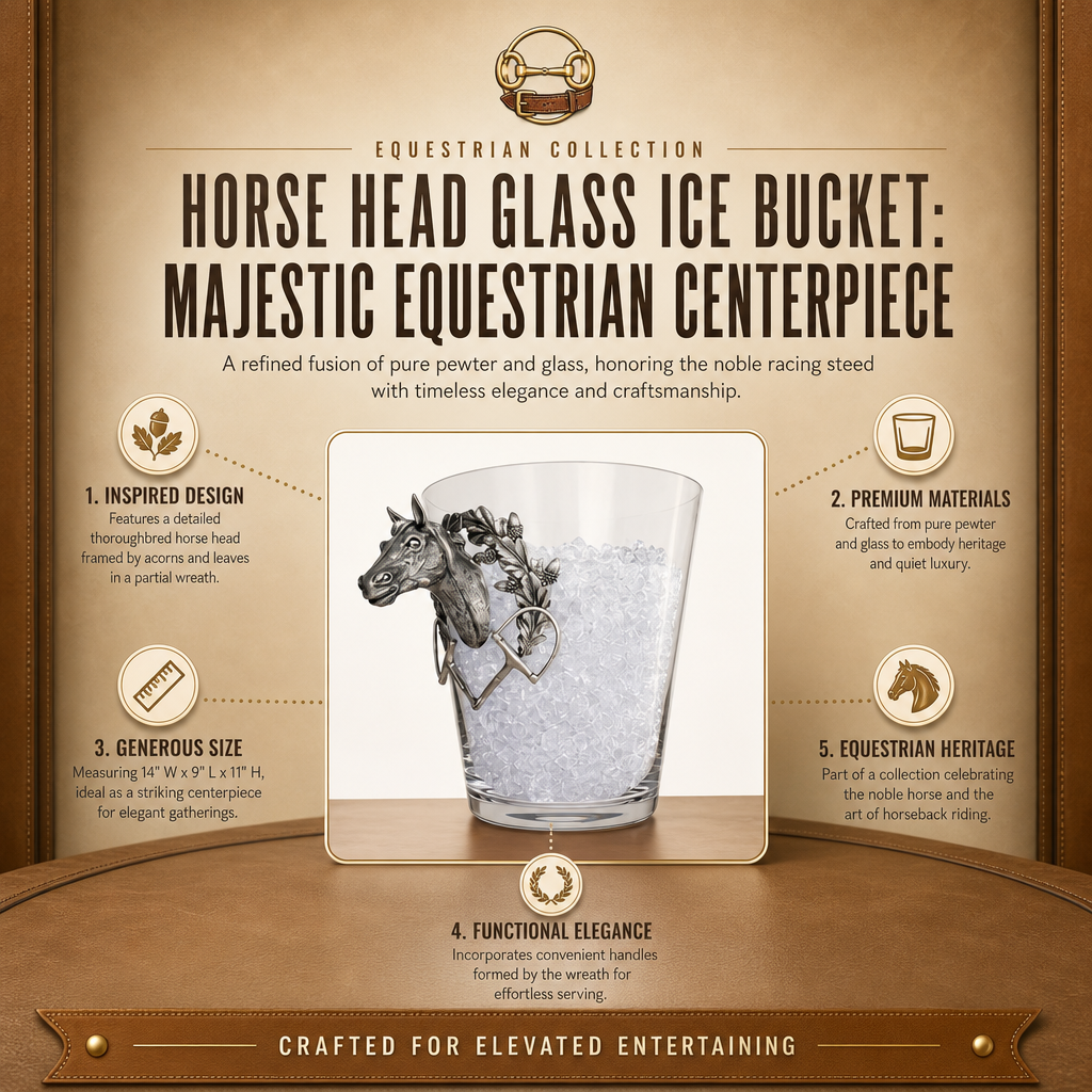 Horse Head Glass Ice Bucket 11
