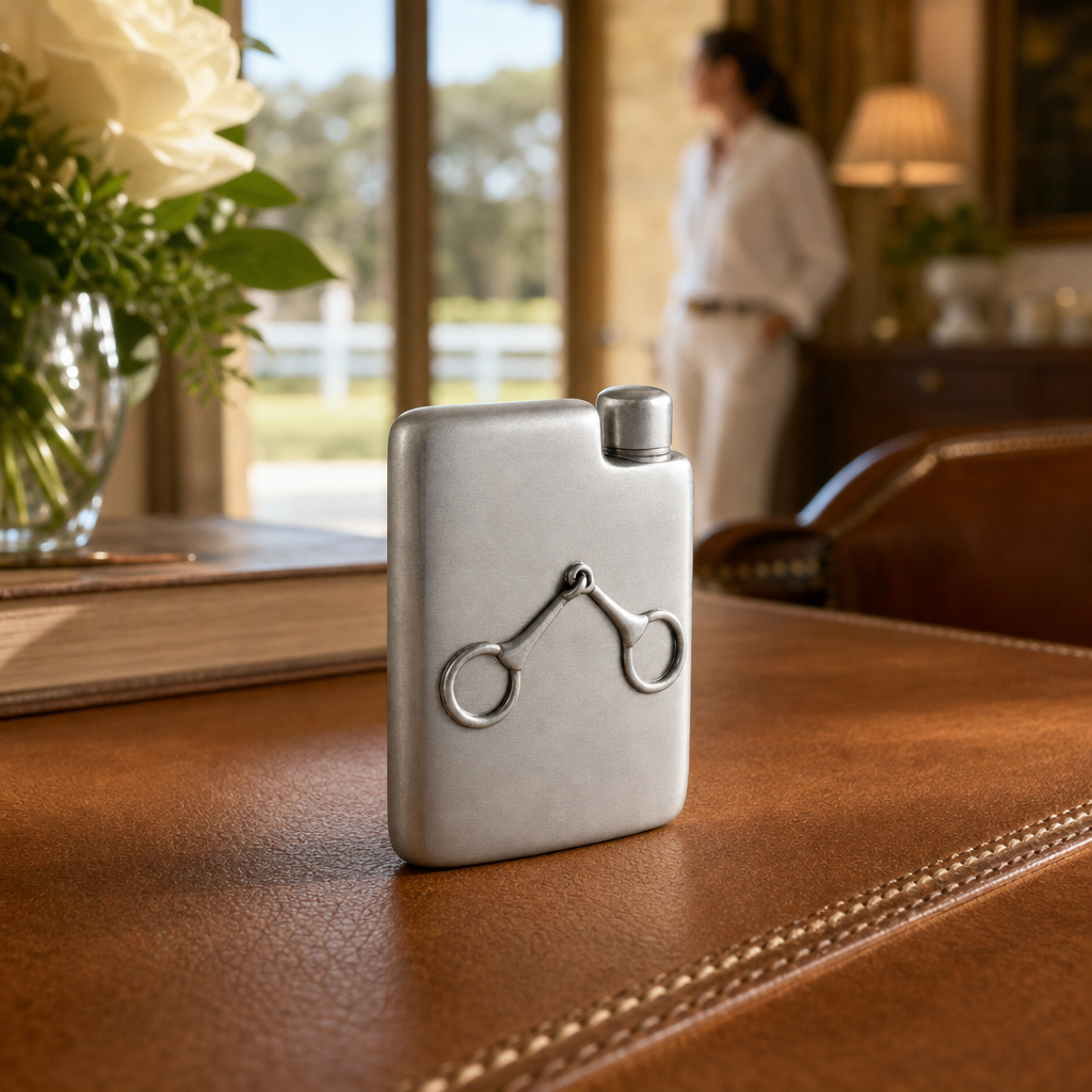 Equestrian Pewter Flask 6