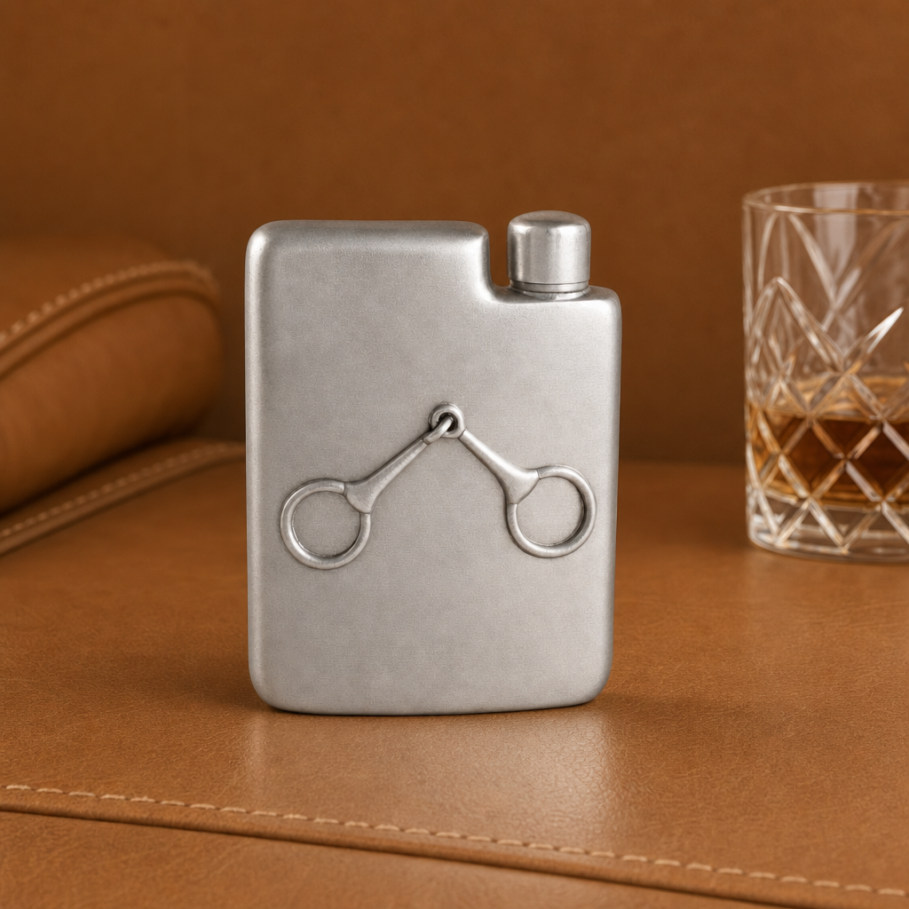 Equestrian Pewter Flask 3