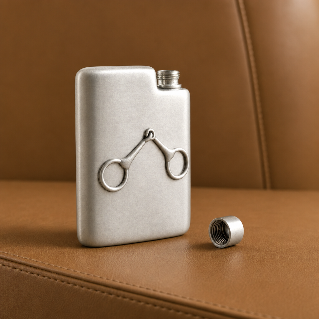 Equestrian Pewter Flask 4