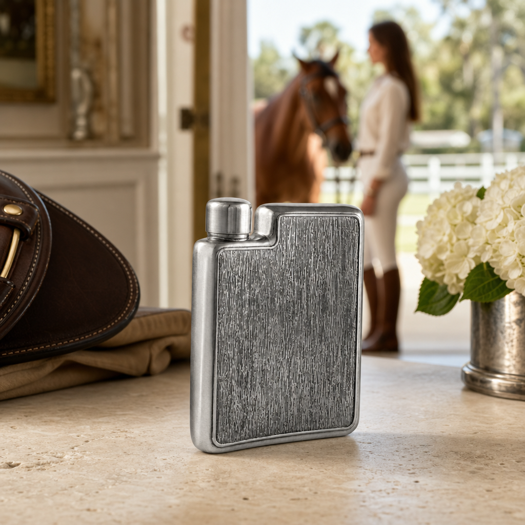 Equestrian Pewter Flask 9