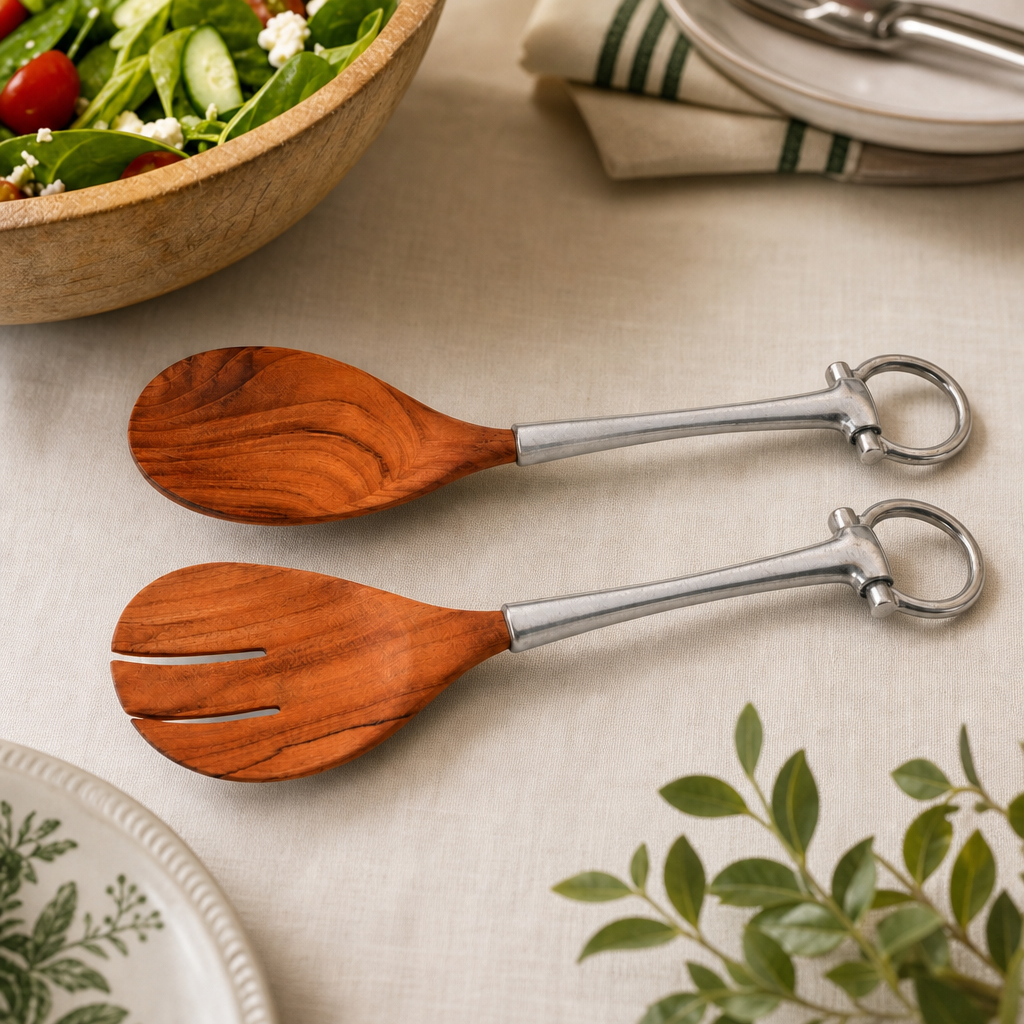 Bit Wood Salad Server Set 5