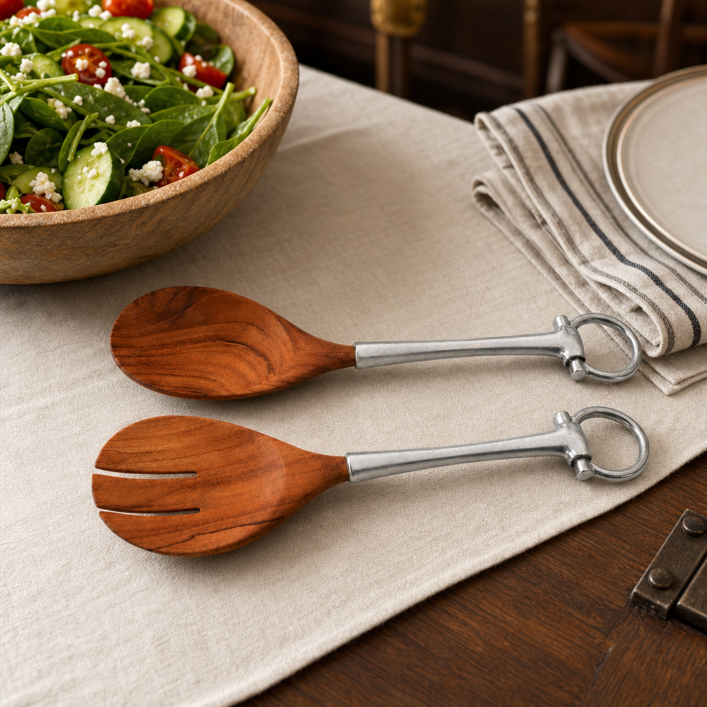 Bit Wood Salad Server Set 3