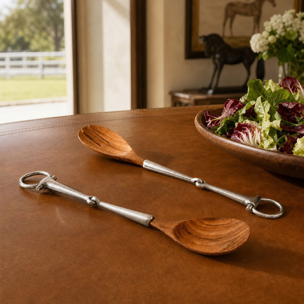 Bit Wood Salad Server Set 8