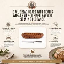 Oval Bread Board with Pewter Wheat Knife 1