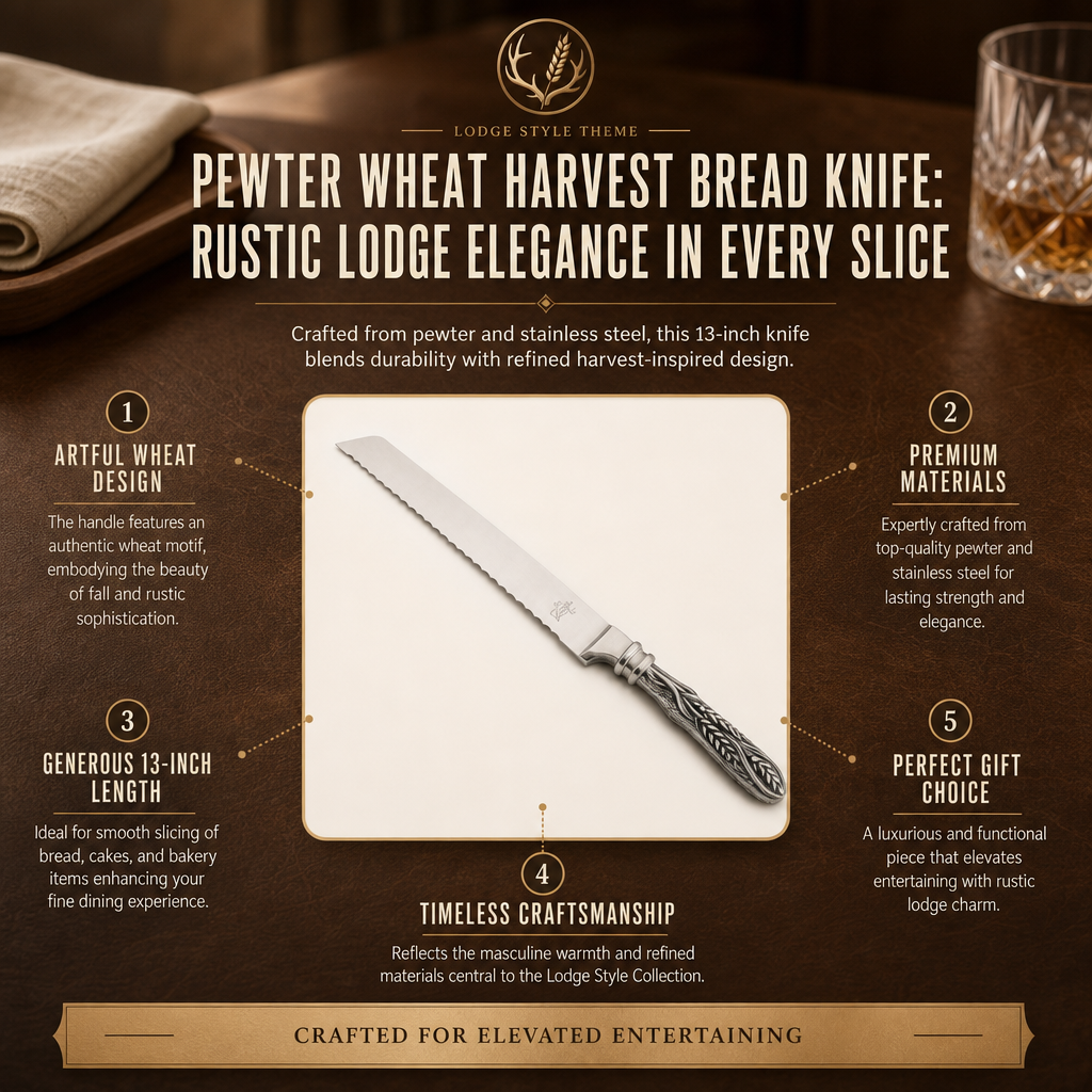 Pewter Wheat Harvest Bread Knife 4