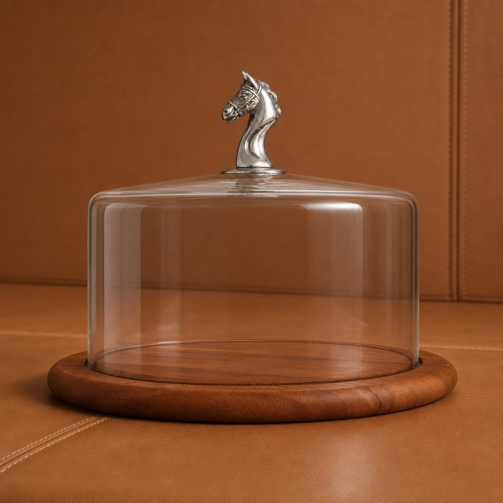 Horse Glass Covered Cheese Wood Board 3