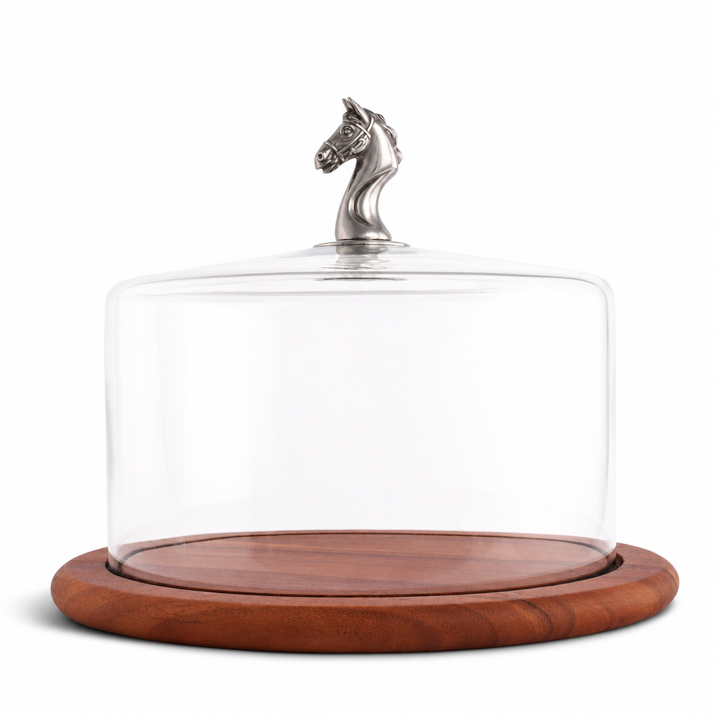 Horse Glass Covered Cheese Wood Board 8