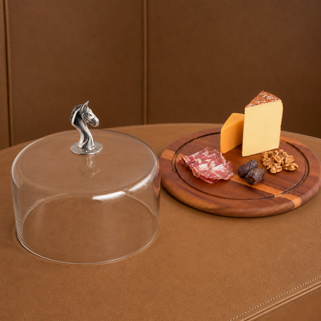 Horse Glass Covered Cheese Wood Board 4