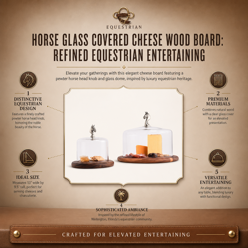 Horse Glass Covered Cheese Wood Board 9