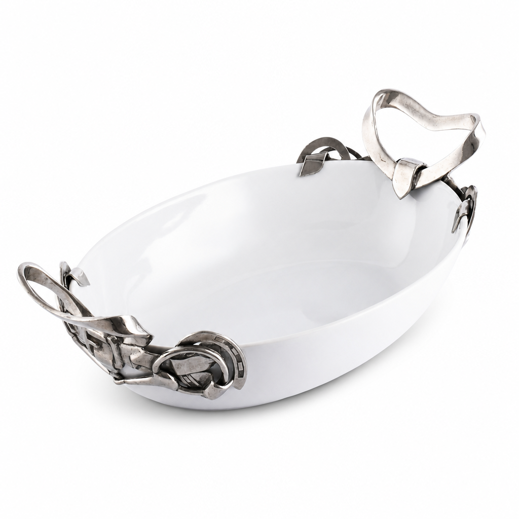 Horseshoe &amp; Bit Stoneware Dish 1