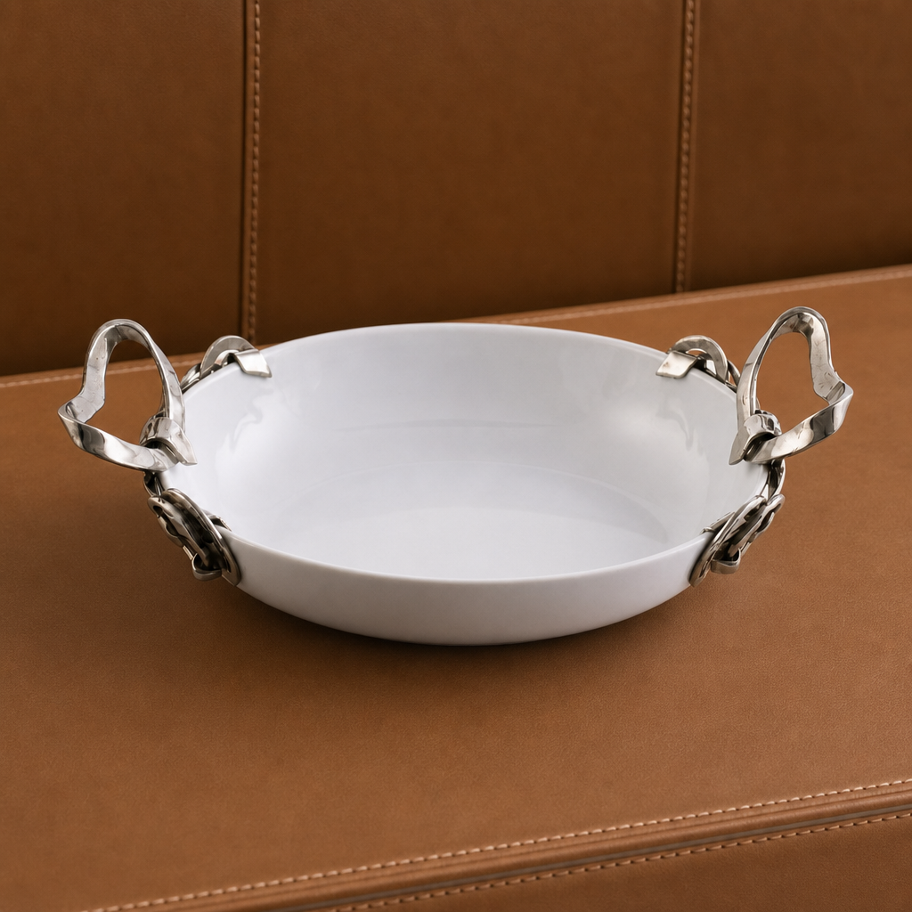 Horseshoe & Bit Stoneware Dish 3