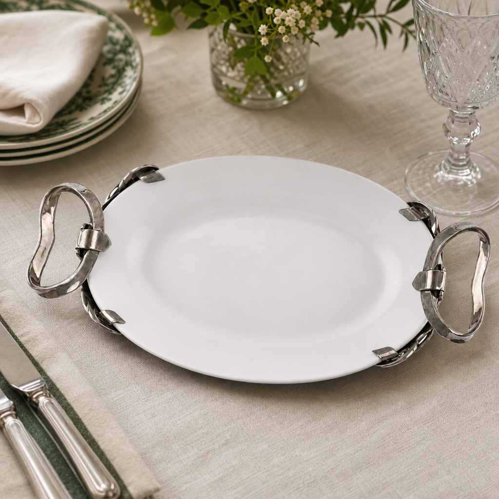 Horseshoe & Bit Stoneware Dish 7