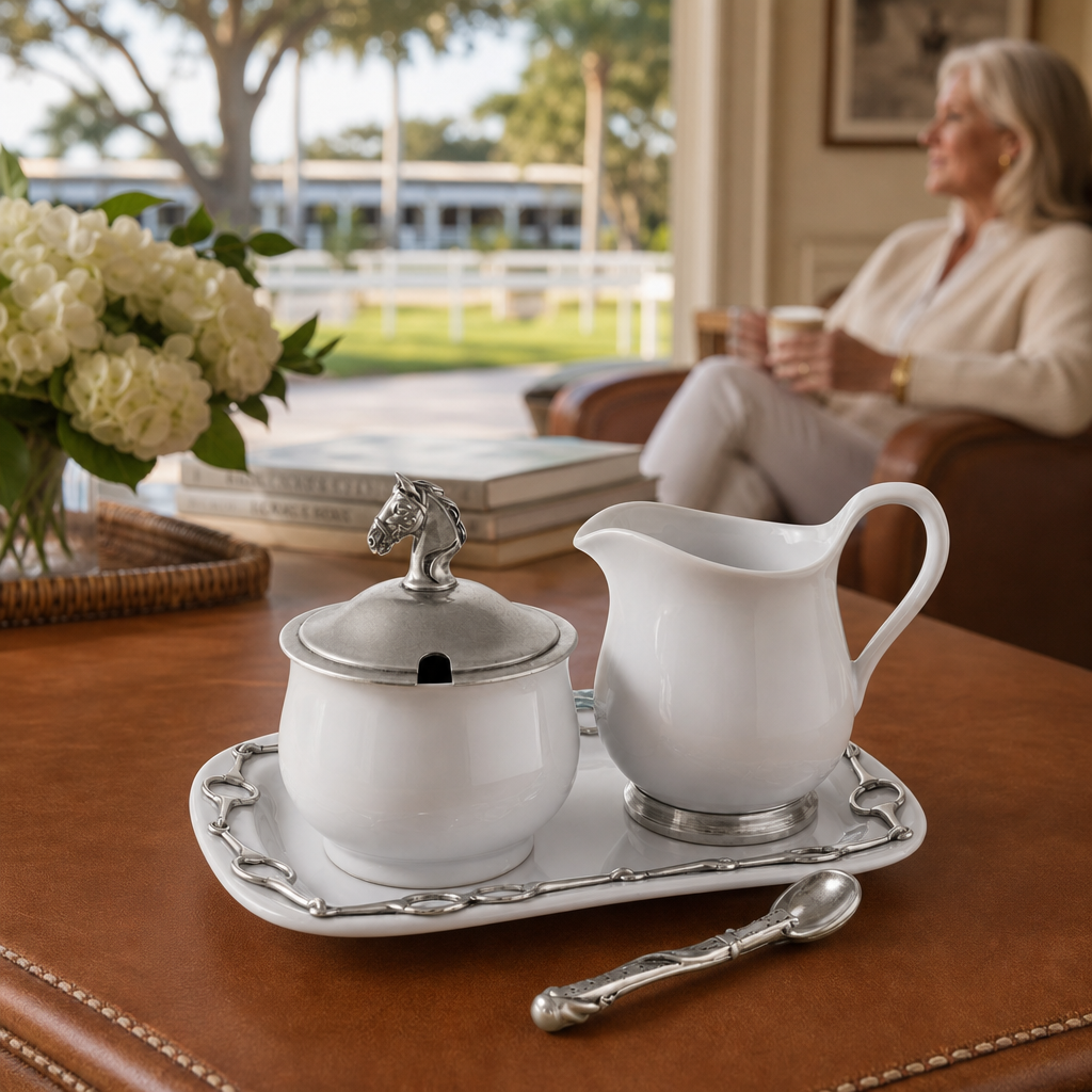 Equestrian Sugar and Creamer Set 6