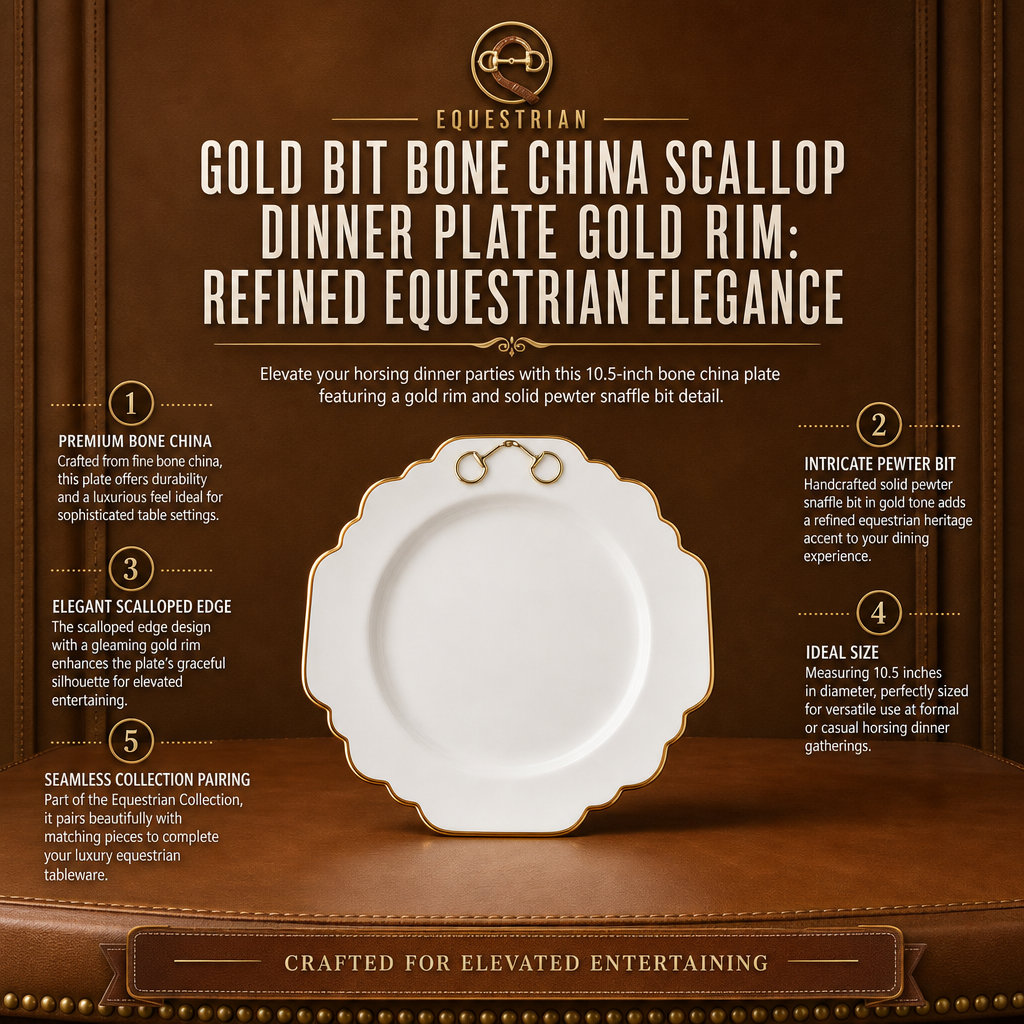 Gold Bit Bone China Scallop Dinner Plate Gold Rim 7