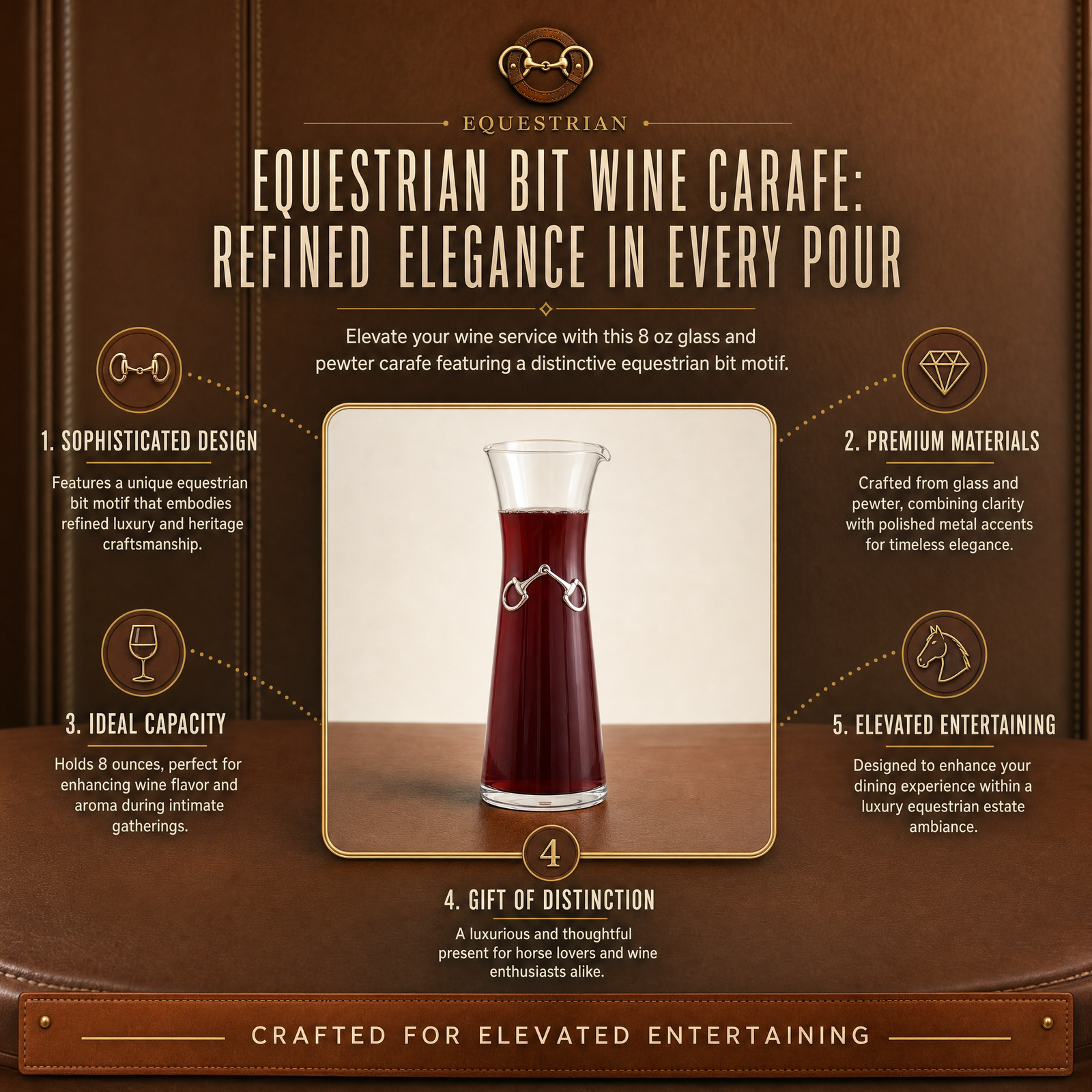 Equestrian Bit Wine Carafe 9