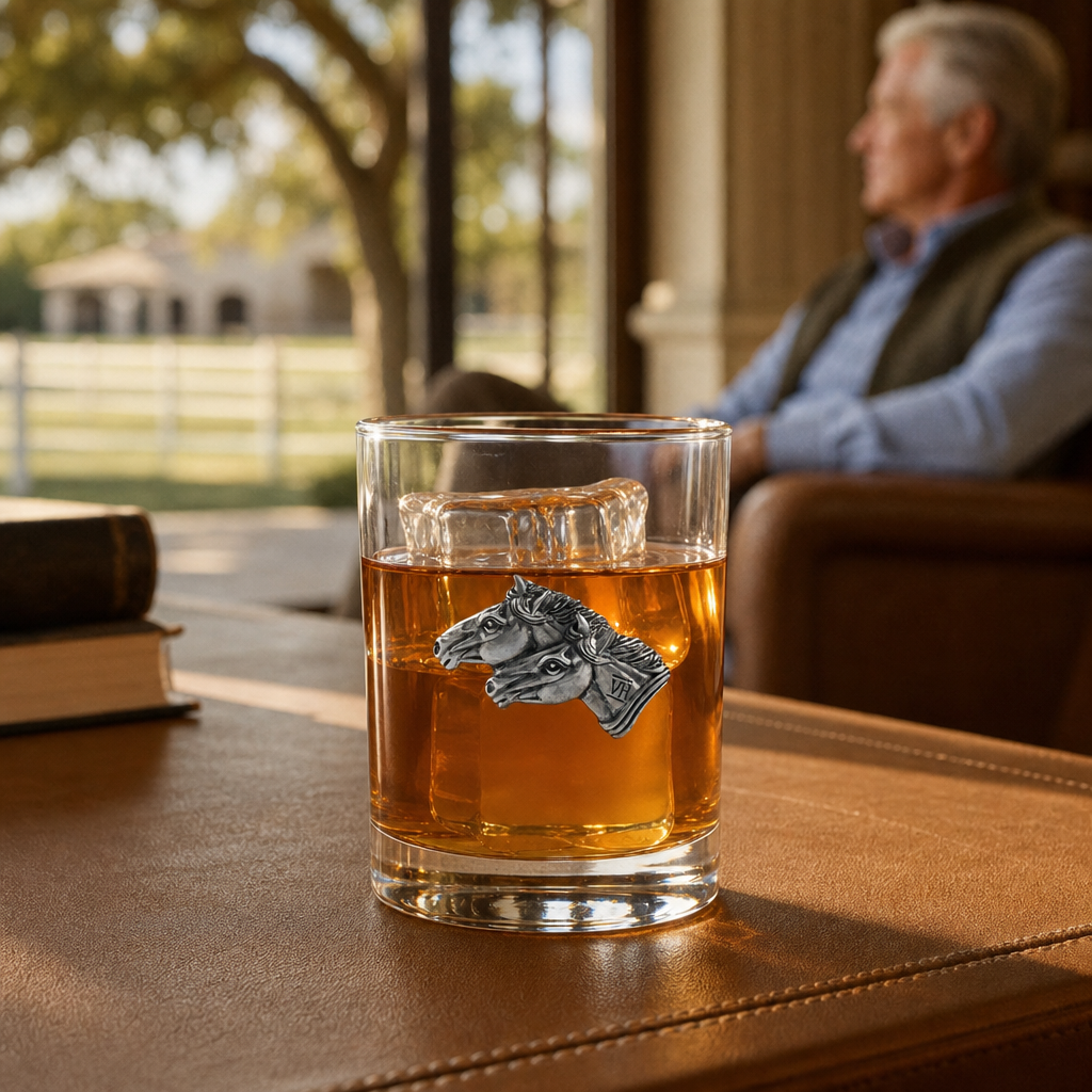 Running Horse Double Old Fashion Bar Glass 5