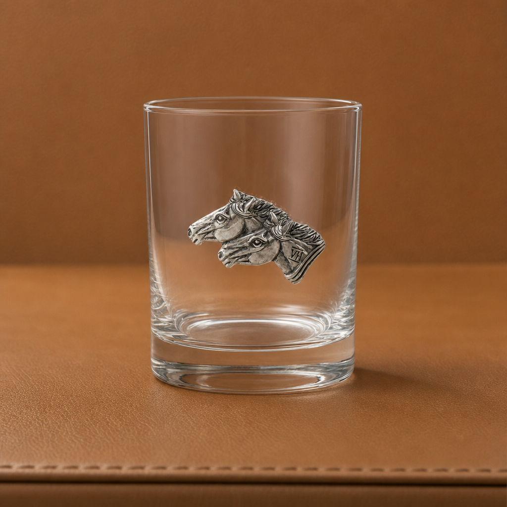 Running Horse Double Old Fashion Bar Glass 4