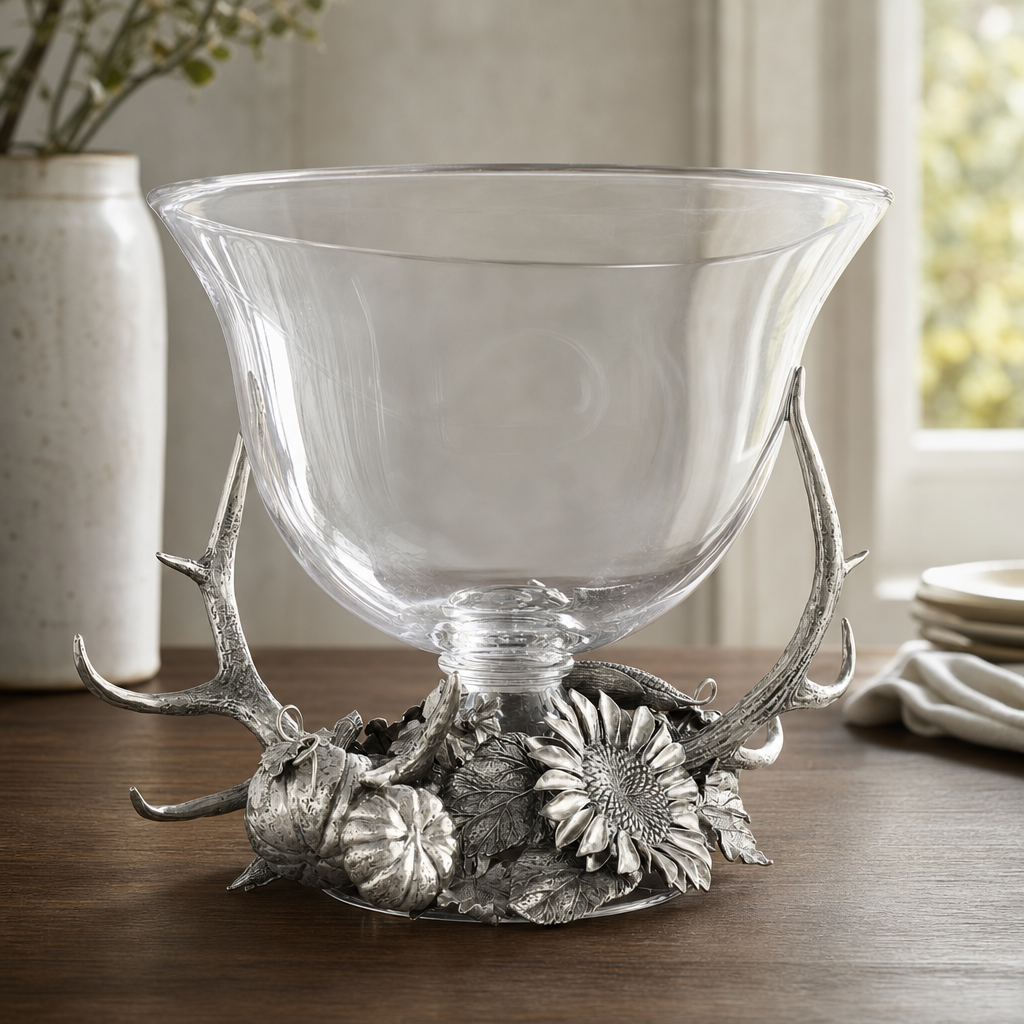 Harvest Glass Pedestal Centerpiece 10