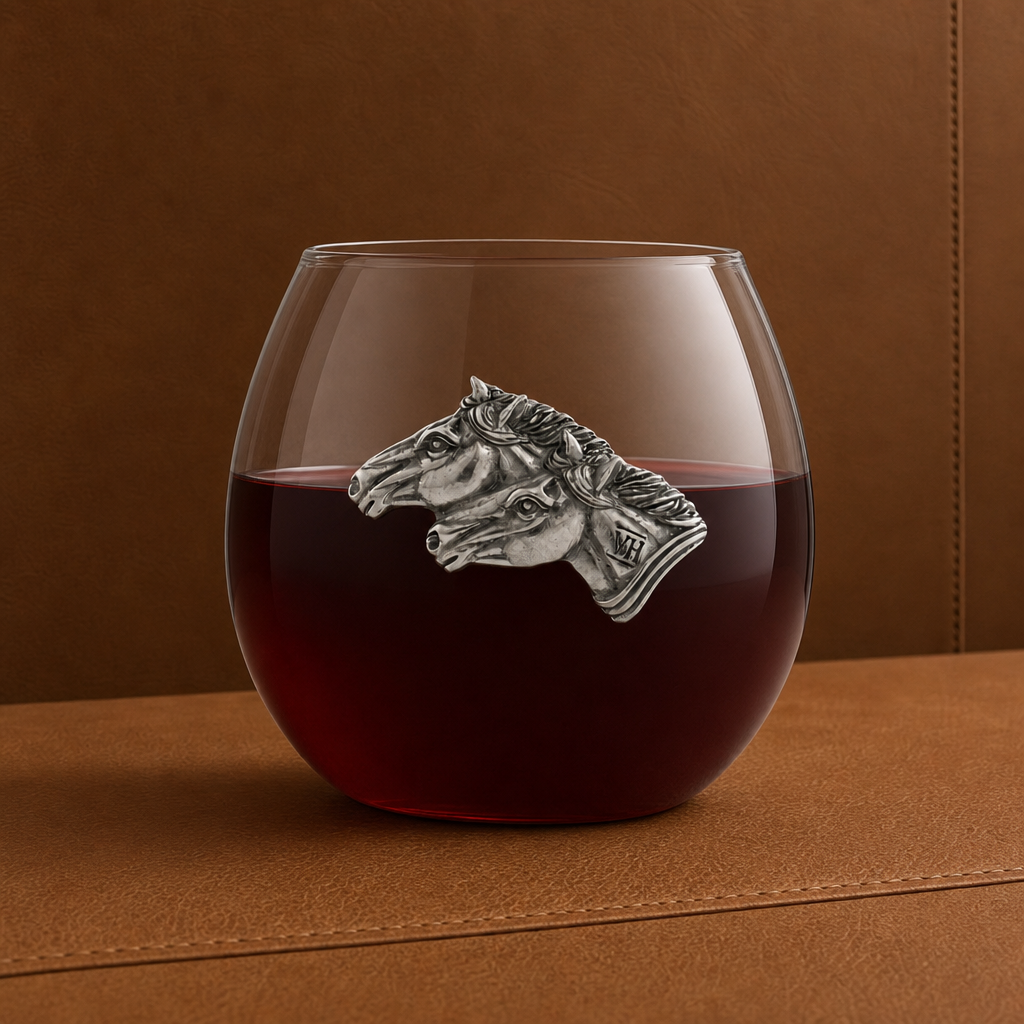 Running Horse Stemless Wine Glass 1