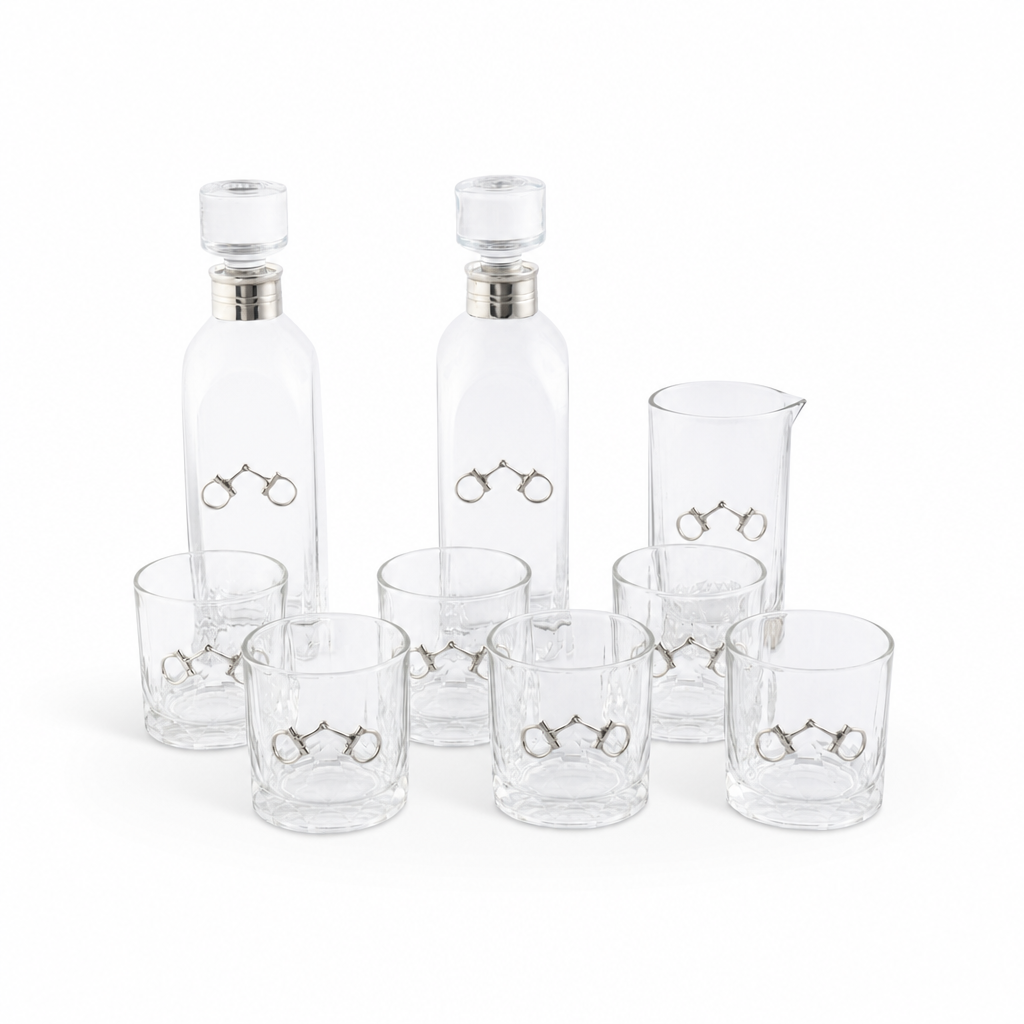 Equestrian Bit Glass Bar Set 8