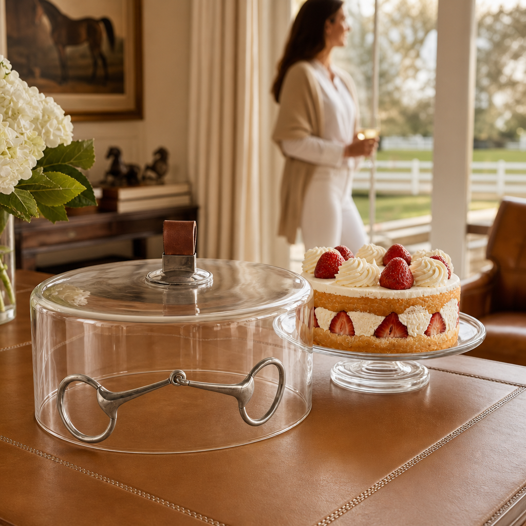 Horse Bit Glass Covered Cake / Dessert Stand 7
