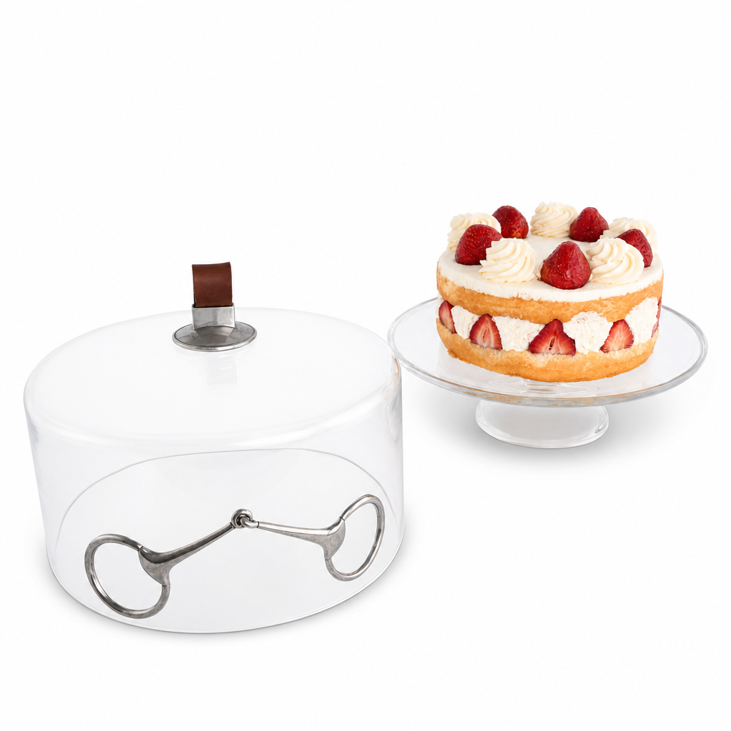 Horse Bit Glass Covered Cake / Dessert Stand 10