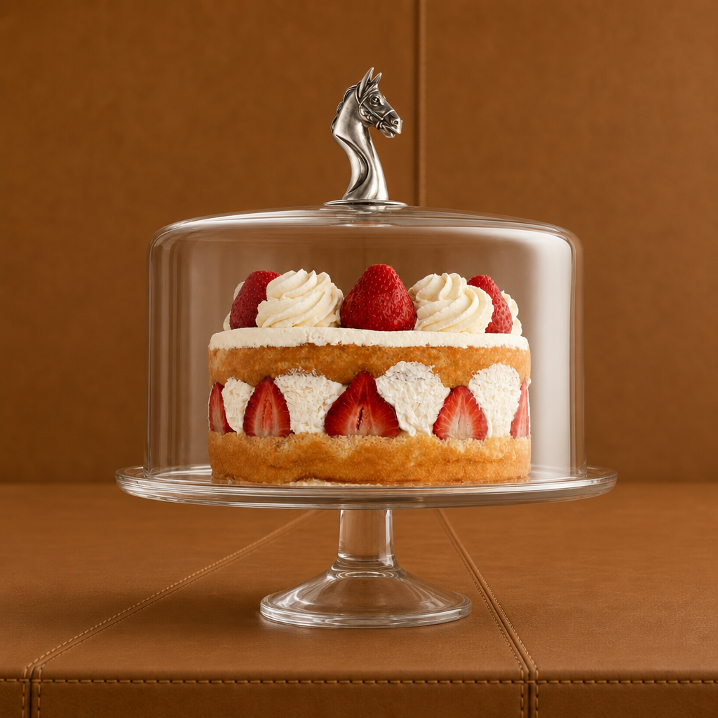 Horse Glass Covered Cake / Dessert Stand 1