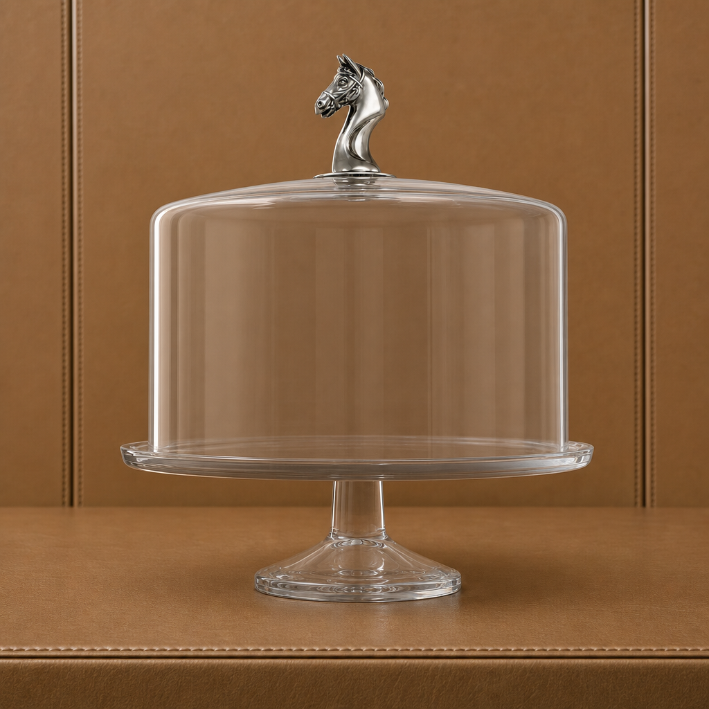 Horse Glass Covered Cake / Dessert Stand 4