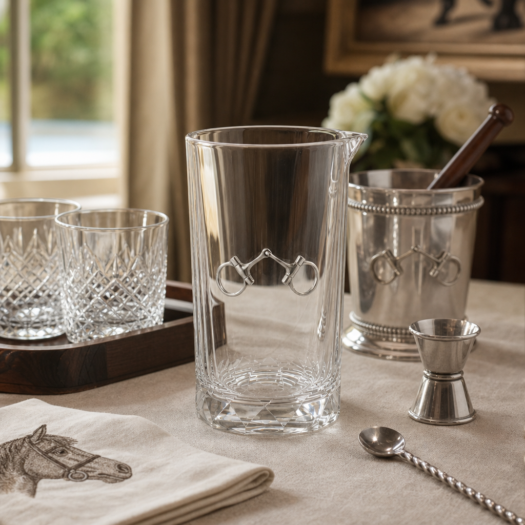 Bit Hatched Bar Glass Mixing Pitcher 5