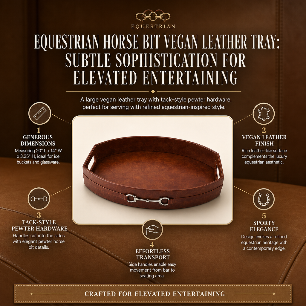 Equestrian Horse Bit Vegan Leather Tray 9