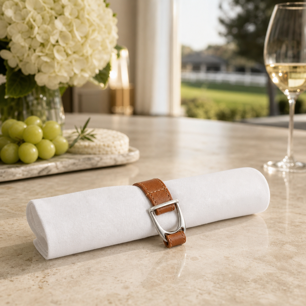 Stirrup Vegan Leather Napkin Ring 9