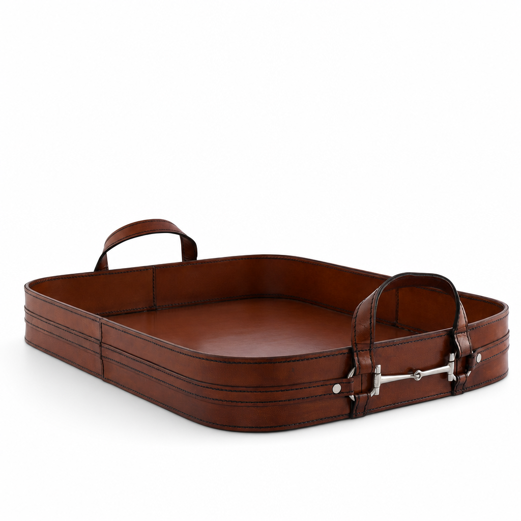 Premium Genuine Leather Bit Serving Tray – Perfect for Entertaining 1